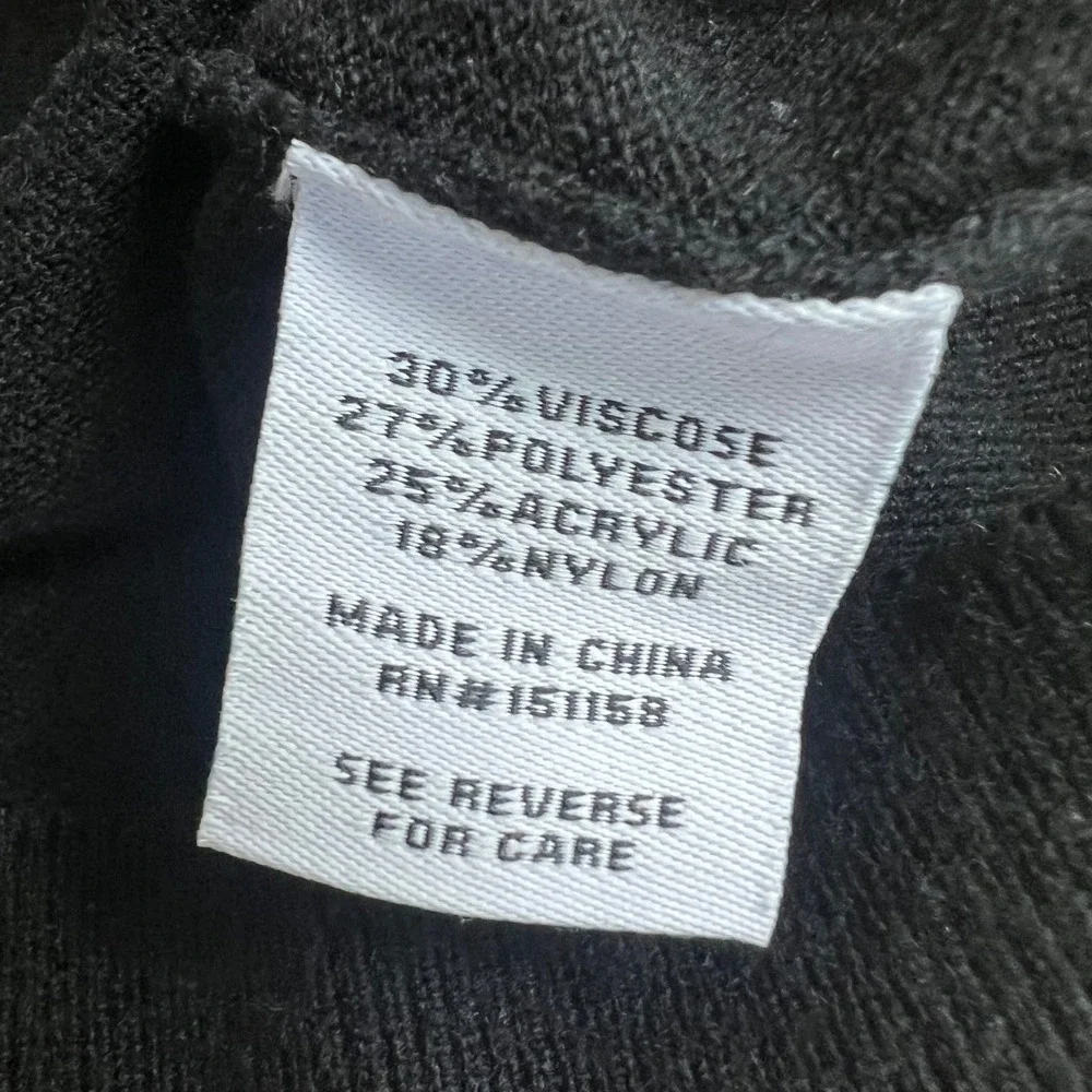 525 America Black‎ Choker Neck Cut Out Sweater Size XS Fine Knit Slim Fit